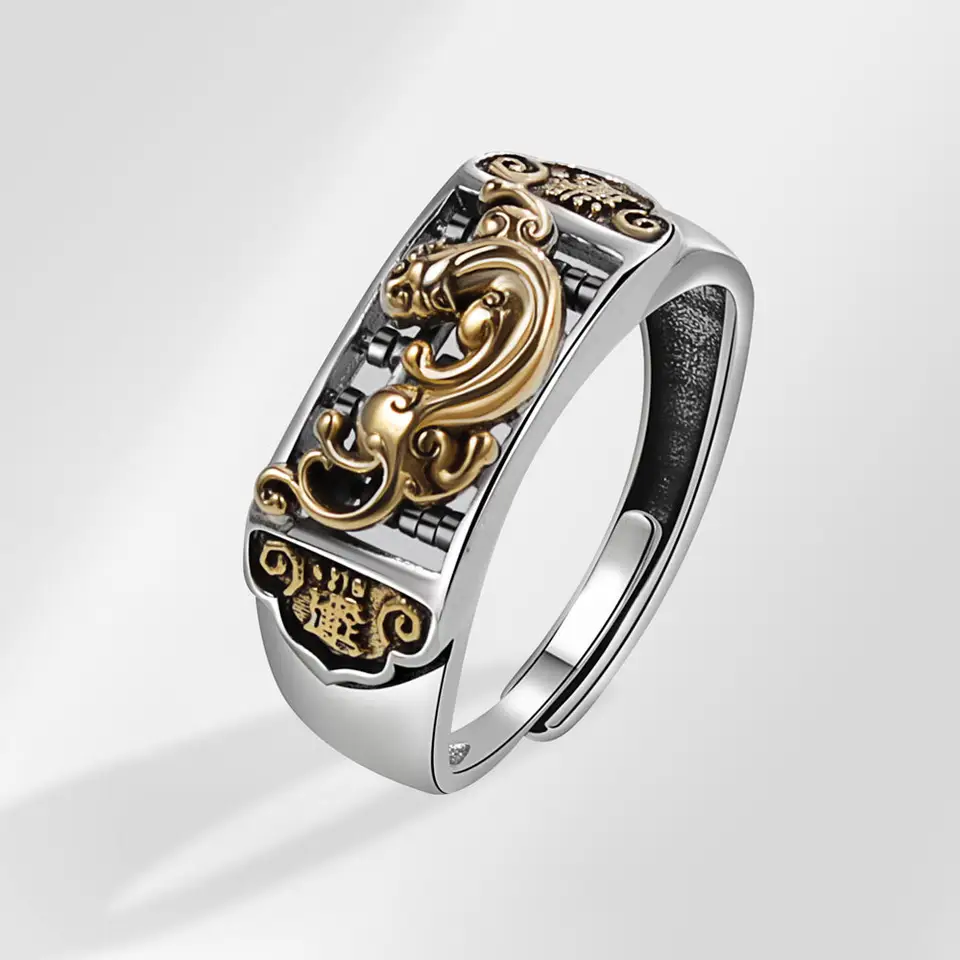 Feng Shui Pixiu Mani Mantra Protection Wealth Ring For Male - Walmart.com